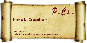 Pakot Csombor névjegykártya